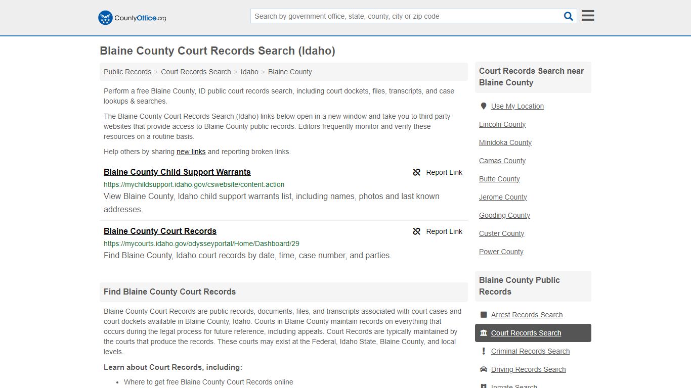 Court Records Search - Blaine County, ID (Adoptions, Criminal, Child ...